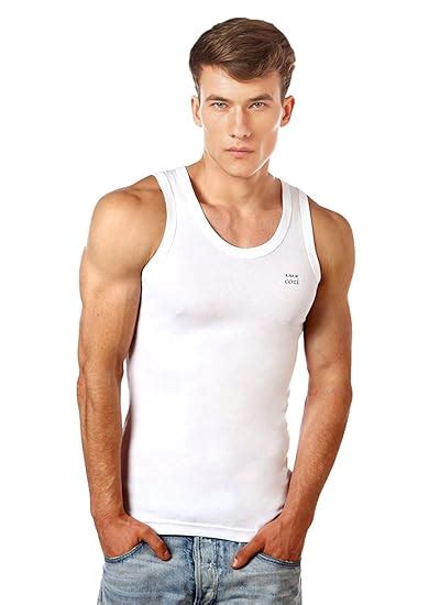 Buy Lux Cozi Men's Cotton White Vests Pack of 2 (Size: 95 cm) at Amazon.in
