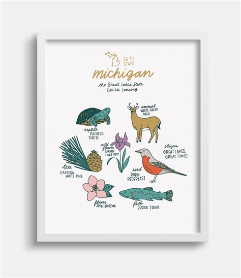 Michigan State Symbols – Joanna Dee Studio
