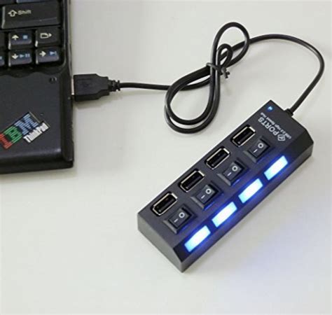 KELWORLD™ 4 Ports Superspeed USB 2.0 Extension Power USB Hubs Black ...