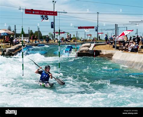 Evy Leibarth competes or competing during the 2024 Kayak Olympic Team ...