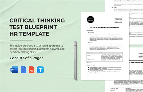 Critical Thinking Test Blueprint HR Template in Word, PDF, Google Docs ...