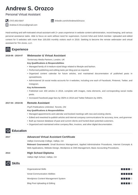 Image result for Virtual Assistant Profile Examples