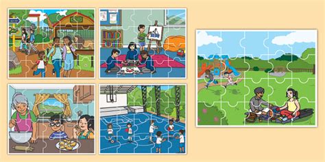 Mga Gawain Sa Bakasyon Jigsaw Puzzle | Philippines | Twinkl