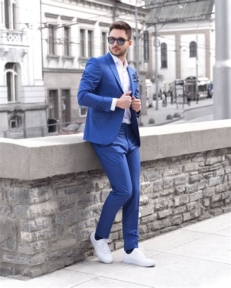 Mens Blue Suit White Shoes at Pearline Beard blog