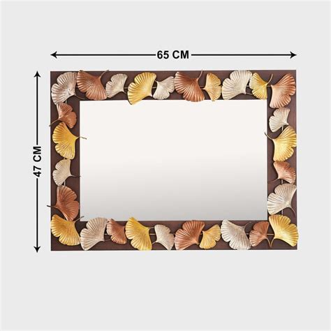 Buy Casper Brown Glass Rectangular Mirror with Metal Leaf from Home ...