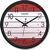 Buy Amazon Brand - Solimo 12-inch Plastic & Glass Wall Clock - Wood ...