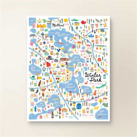 WINTER PARK, FL | City Series Map Art Print | A. B. Newton and Company