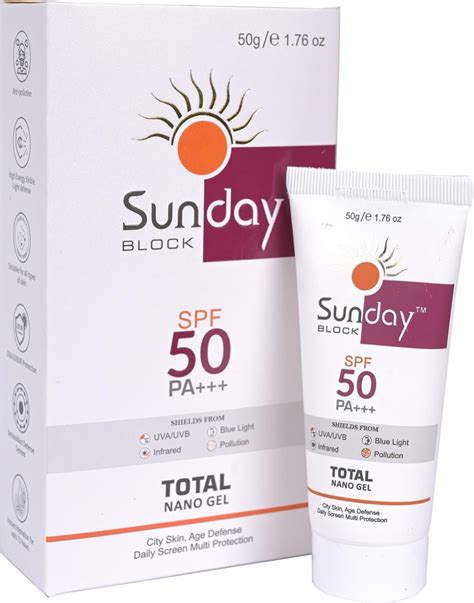 Sunday Block Total Nano Gel gel with SPF 50+ & PA+++ | protects from ...
