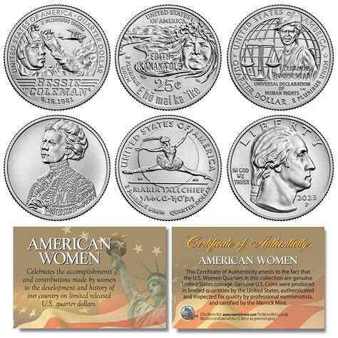 American Women 2023 Series U.S. Mint Quarters 5-coin Set in Capsules ...