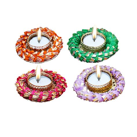 Buy Saugat Traders Designer Tea Light Candle Holder Stand with Candles ...