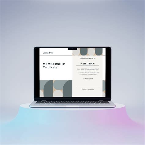 Certificate of Membership Template | Membership Certificate – CreativeRino