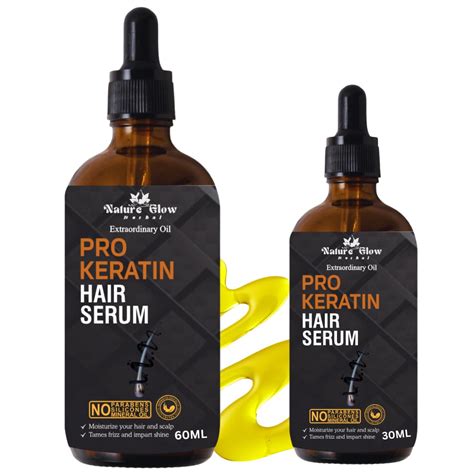 Buy Nature Glow Herbal Pro Keratin Hair Serum: A Nourishing Treatment ...