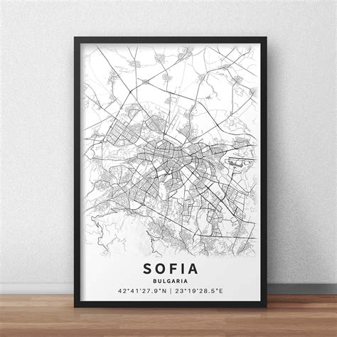 Printable Map of Sofia Bulgaria With Street Names Instant - Etsy