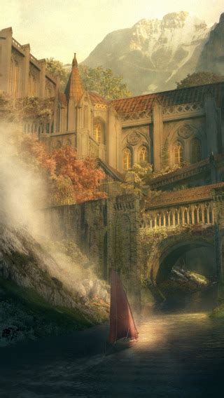 Download wallpaper trees, mountains, architecture, Sunset Monastery ...