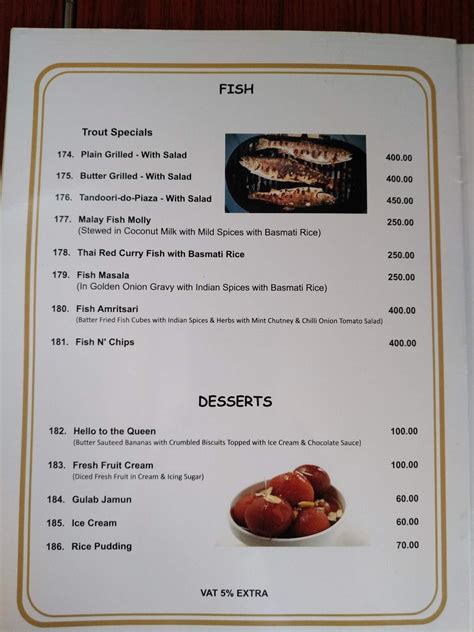 Menu at Mayur Restaurant, Manali