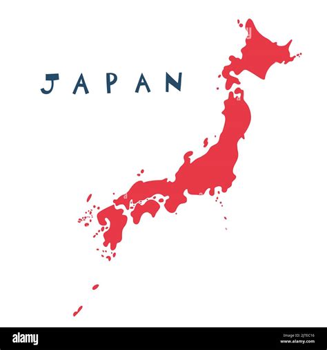 Vector hand drawn stylized map of Japan. East map element. Japanese Travel illustration. Asia ...