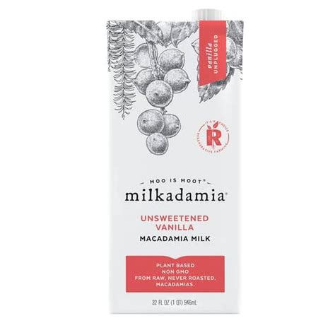 milkadamia Macadamia Milk - Unsweetened Vanilla - 32 Fl Oz (Pack of 6 ...