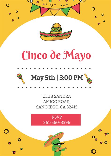 Cinco de Mayo Day Invitation Template - Edit Online & Download Example ...