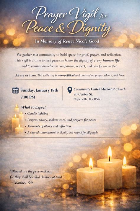 Candle Light & Prayer Vigil for Peace , 20 Center St, Naperville, IL ...