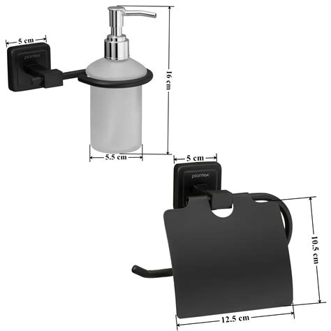 Buy Decan Toilet Paper Holder & Soap Dispenser | Black – Plantex E ...
