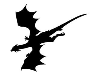 Sassy Stickers Dragon Flying Black Decal Vinyl Sticker : Amazon.in: Car ...