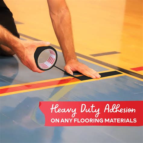 Snapklik.com : XFasten Vinyl Floor Tape Black, 2 Inch X 36 Yards, Gym ...