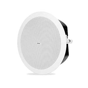 QSC AD-C4T-LP 4.5-Inch 2-Way Low-Profile Ceiling Speaker, White, Pair ...