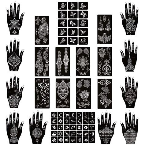 Xmasir Henna Tattoo Stencils Kit Pack of 22 Sheets, India | Ubuy