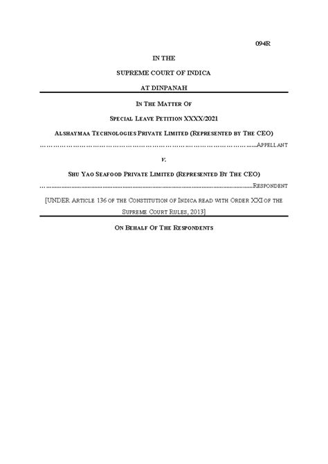 094R - Moot Memo - Contracts and Constitutional Governance - 094R IN ...