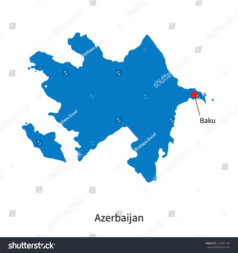 Detailed Map Azerbaijan Capital City Baku: ilustrações stock 216541102 | Shutterstock
