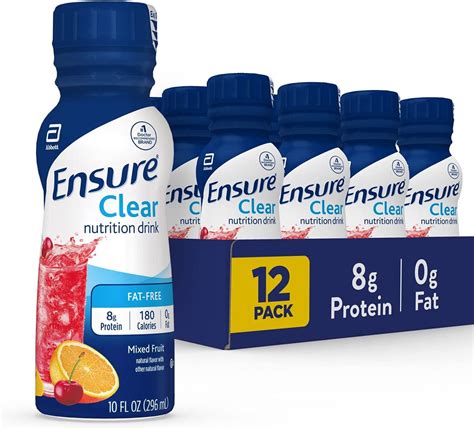 Ensure Clear Nutrition Drink, 0g fat, 8g of protein, Mixed Fruit, 10 fl ...