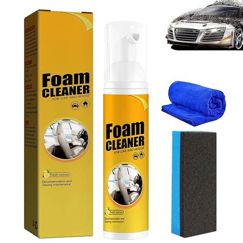 Interior Car Cleaner Spray, Automotive Foam Cleaner for Dashboard, Steering Wheel & Leather, No ...