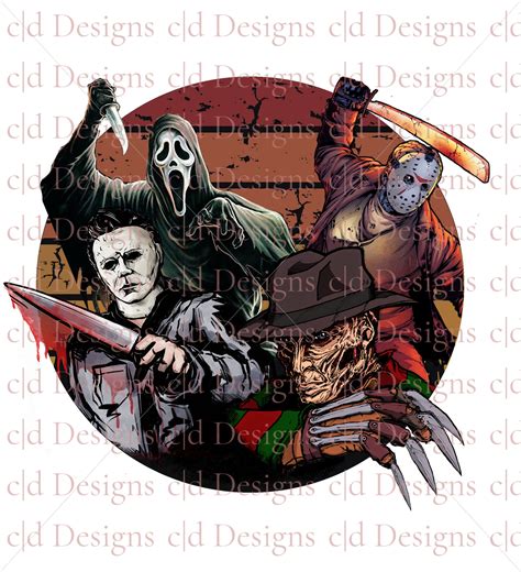 Horror Stripes, Michael Myers, Freddy Krueger, Jason Vorhees, Ghostface ...