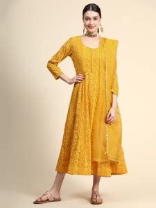 BLACK SCISSOR Women Embroidered Flared Kurta - Buy BLACK SCISSOR Women ...