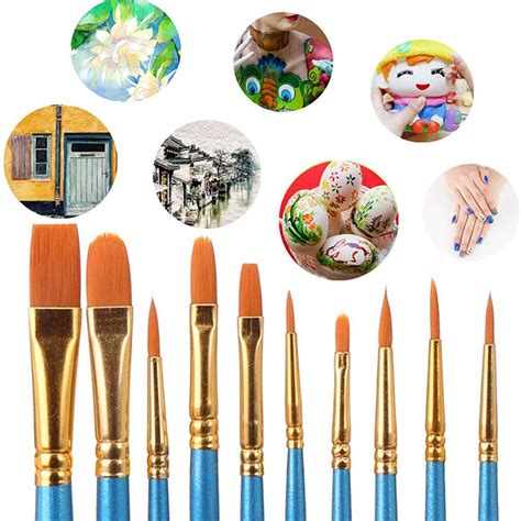 10Pc Artist Paint Brushes Set Acrylic Oil Watercol... - Grandado