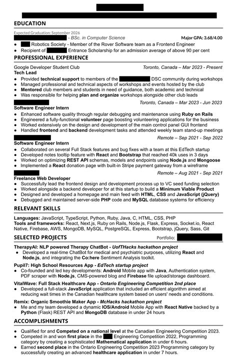 Software Engineering co-op/internship resume review : r/resumes