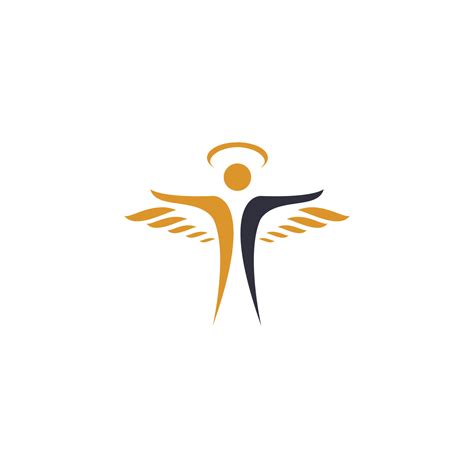 Abstract Angel Vector Logo Design. Represents the Concept of religion, kindness and charity ...