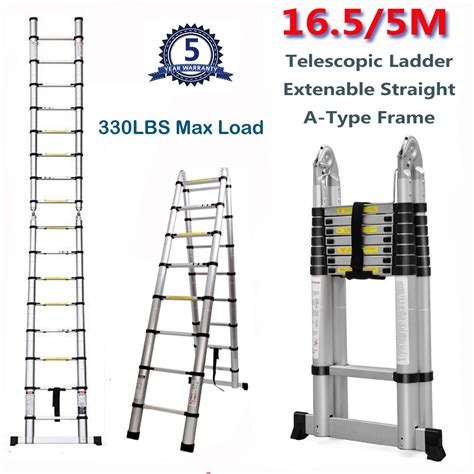 Buy Telescoping Ladder 16.5FT Aluminum Telescopic Extension Ladder ...