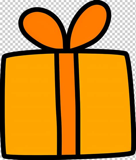Christmas Present - Orange Gift Box With Ribbon PNG, Clipart ...