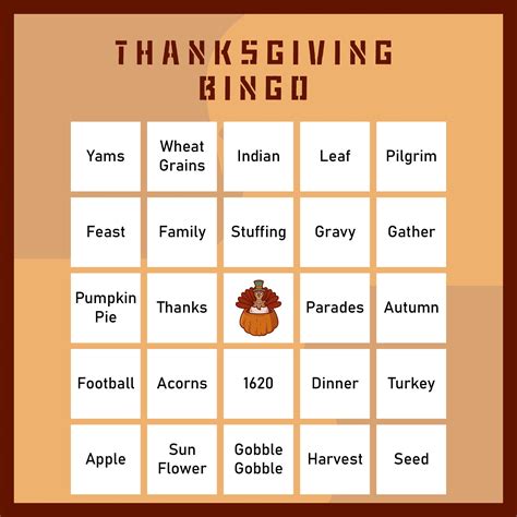 Free Thanksgiving Bingo Cards Printable