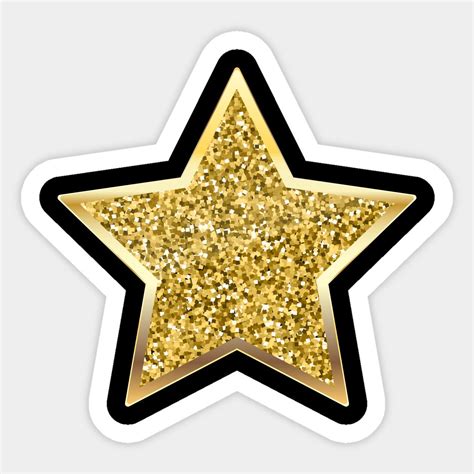 Glitter Gold Star Sticker | Customizable Decals