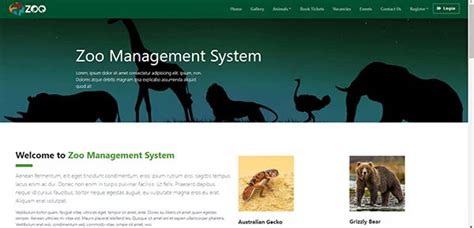 zoo management system source code in PHP with Mysql Database | Free ...