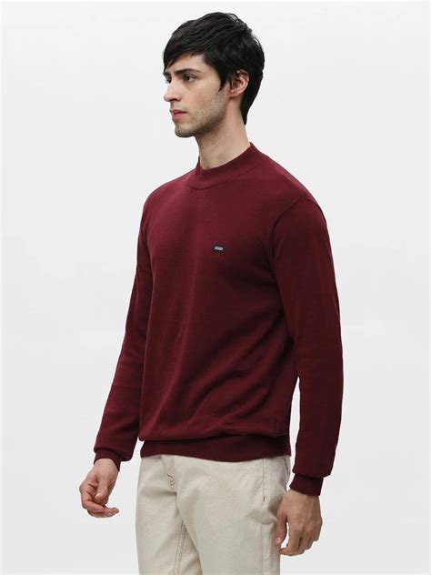 Maroon Wine Jacquard Sweater