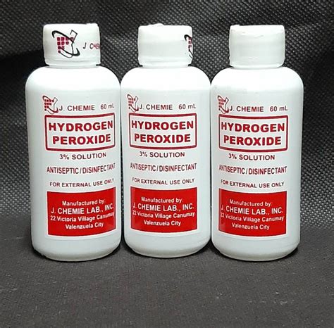 60 mL J.CHEMIE HYDROGEN PEROXIDE 3% SOLUTION ANTISEPTIC/ DISINFECTANT ...