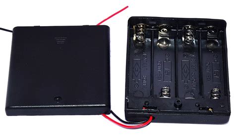 SunRobotics AA 4 Cell Battery Holder Plastic Storage Box with Lead Wire ...