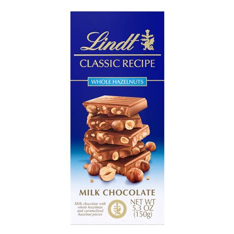 Lindt CLASSIC RECIPE Whole Hazelnut Milk Chocolate Bar, 5.3 OZ | Pick ...
