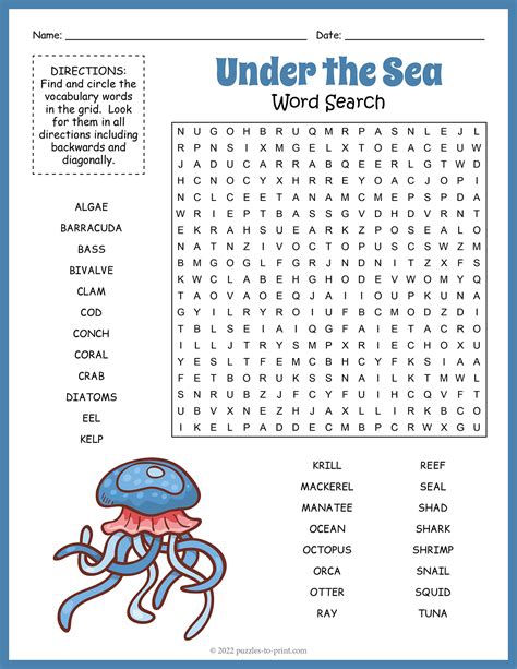 Ocean Word Search