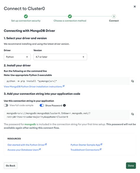 Image result for Connecting MongoDB Atlas to Python