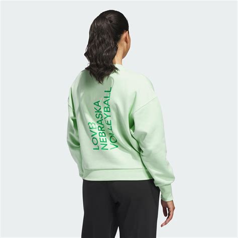adidas LOVB Nebraska Sweatshirt - Green | Free Shipping with adiClub