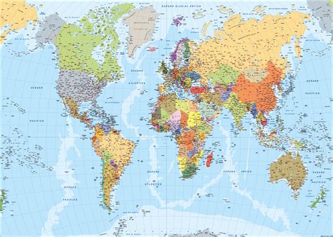 World map Spanish | Wall Maps of the world by Netmaps UK